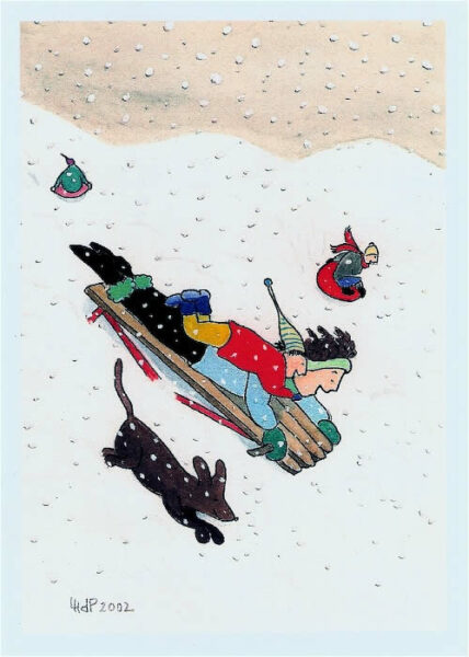 kids-nora sledding