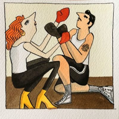 Couple Boxing in a Box