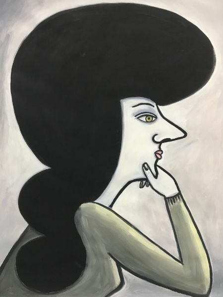 HAIRESS  acrylic on paper
34 x 46
