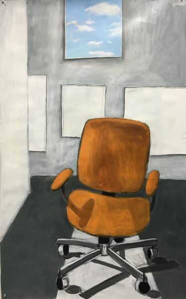 Orange Studio Chair
35"x 55"   acrylic on paper